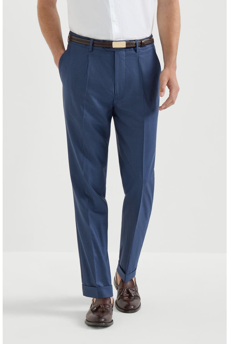 Houndstooth trousers, Main, color, Navy Blue