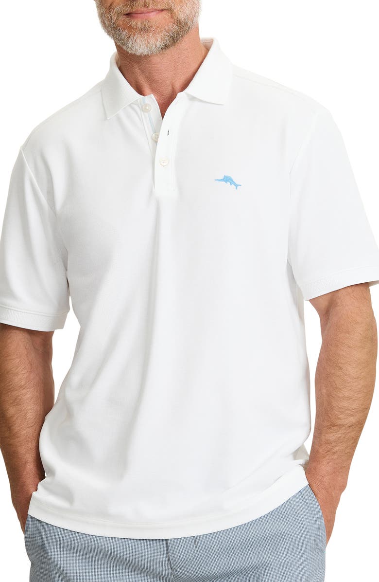 Tommy Bahama Emfielder Icon Solid IslandZone<sup>®</sup> Polo, Main, color, Bright White