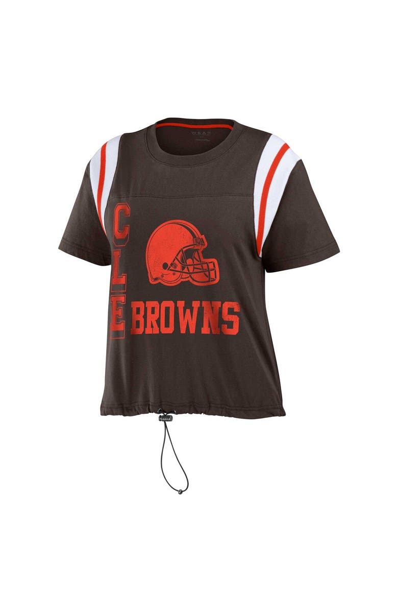 WEAR by Erin Andrews Women's WEAR by Erin Andrews Brown Cleveland Browns Cinched Colorblock T-Shirt, Alternate, color, Brown