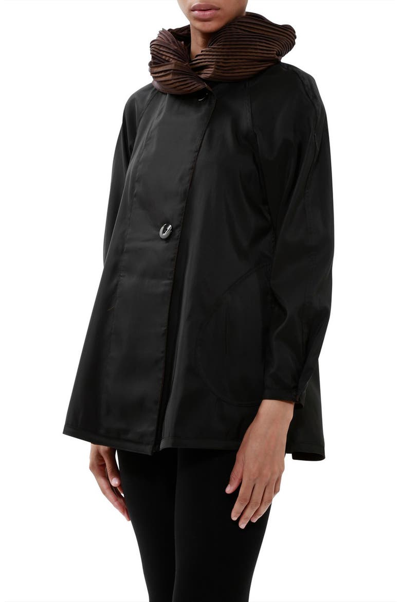 Mini Donatella Reversible Hooded Raincoat, Alternate, color, BROWN BLACK