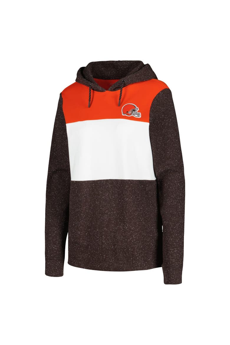 Women's Antigua Brown Cleveland Browns Wicket Pullover Hoodie, Alternate, color, Brown