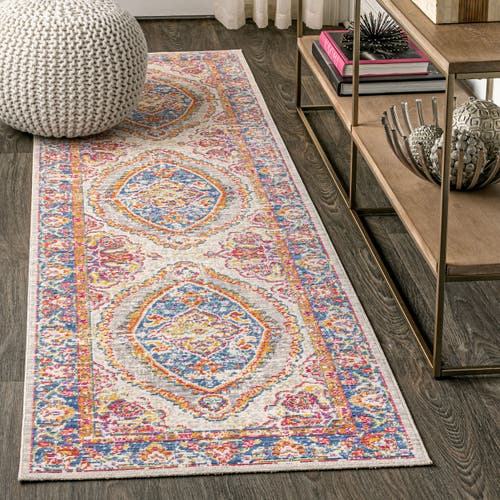 Jonathan Y Kilia Medallion Area Rug In Fuchsia/mustard/indigo
