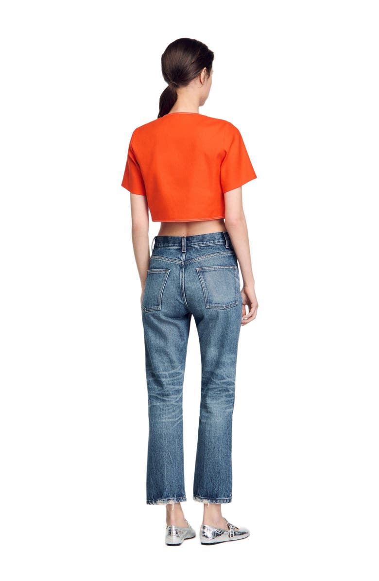 SANDRO Crop top with cutout design, Alternate, color, 