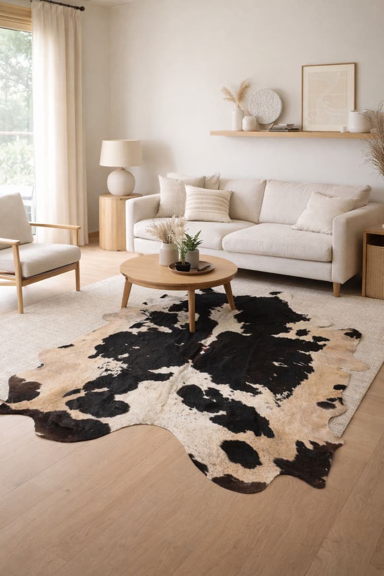 Eco Hides Audrey Black and white Cowhide Rug 7'10" × 6'0", Alternate, color, Black/White