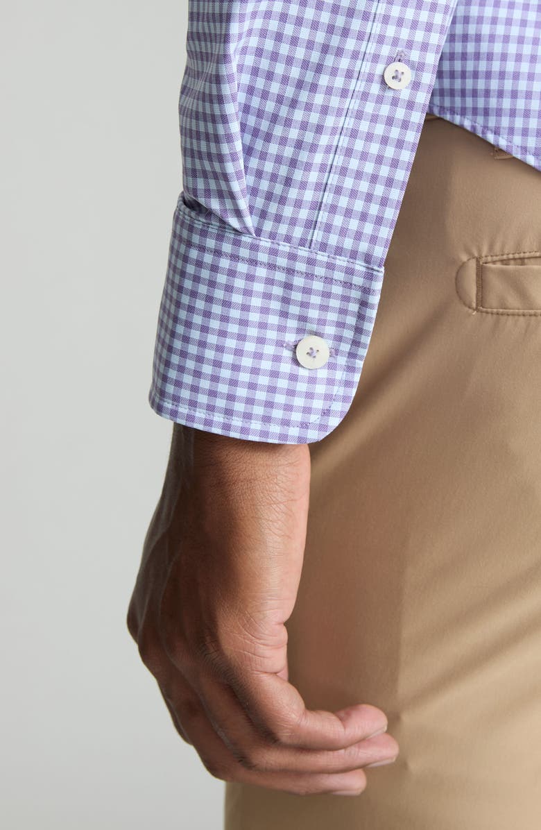UNTUCKit Starling Check Performance Button-Up Shirt, Alternate, color, Purple