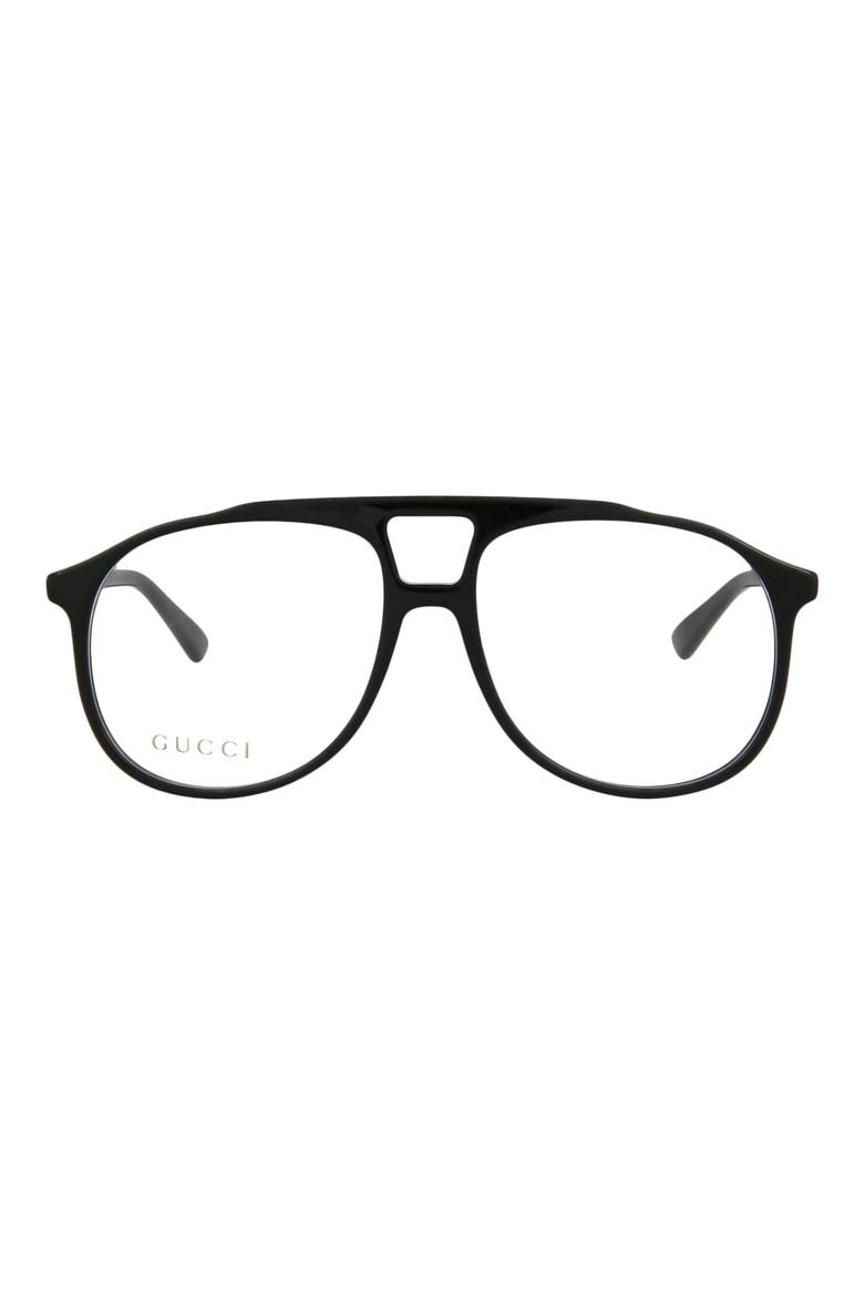 57mm Aviator Core Optical Frames, Main, color, BLACK BLACK TRANSPARENT