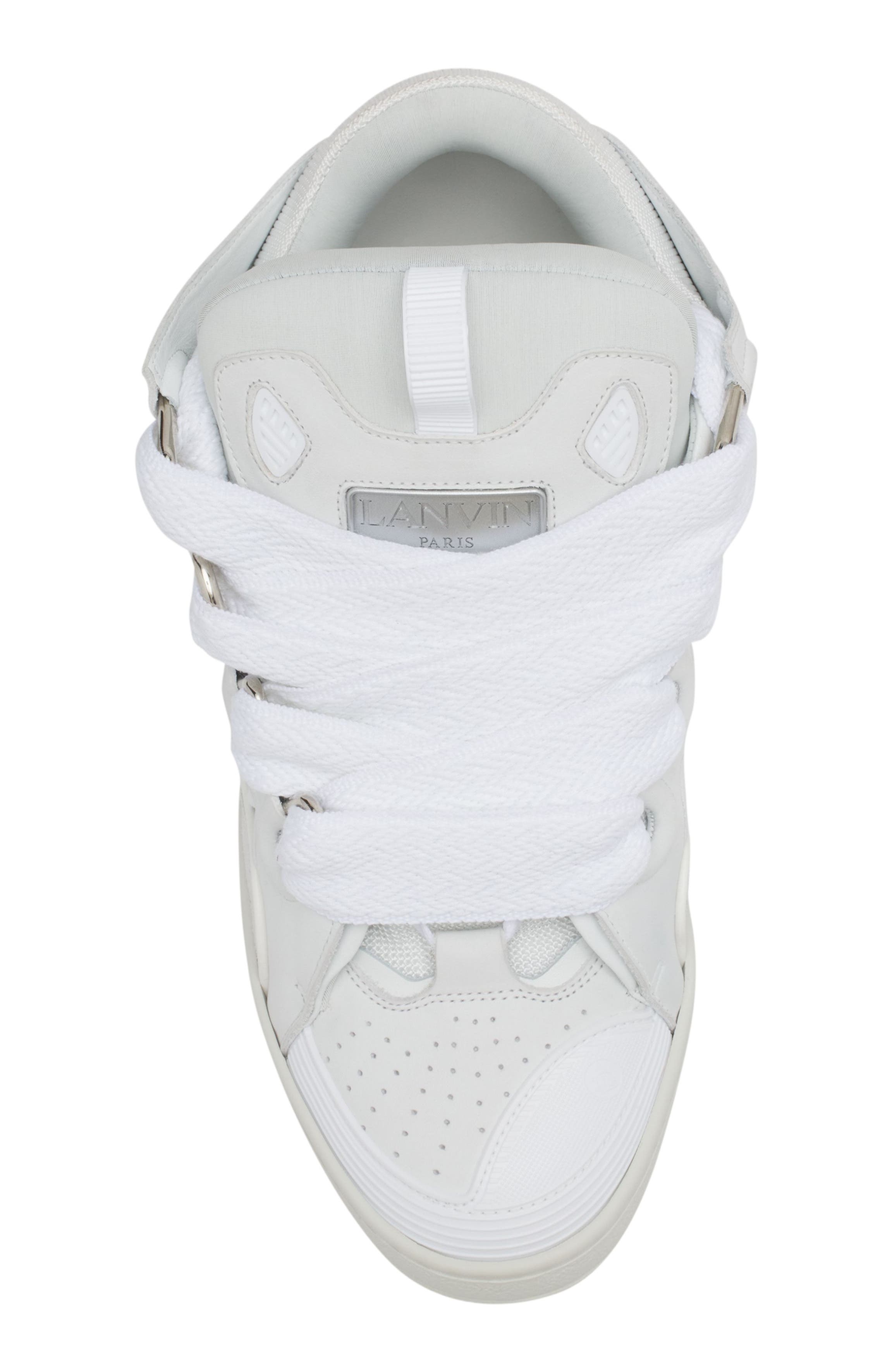 Curb Leather Sneakers, Alternate, color, White