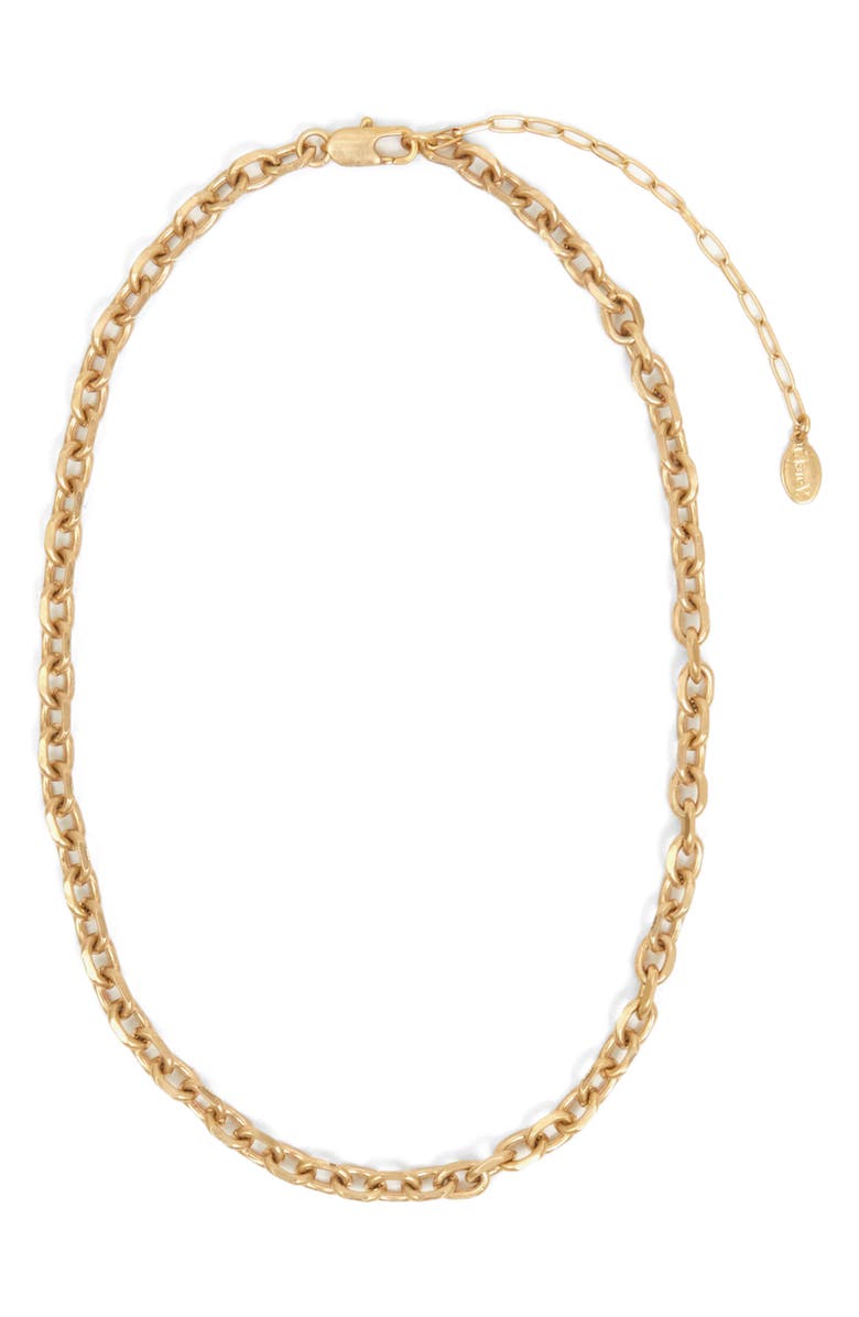 Clare V. Charm Chain Necklace, Main, color, Gold Vermeil