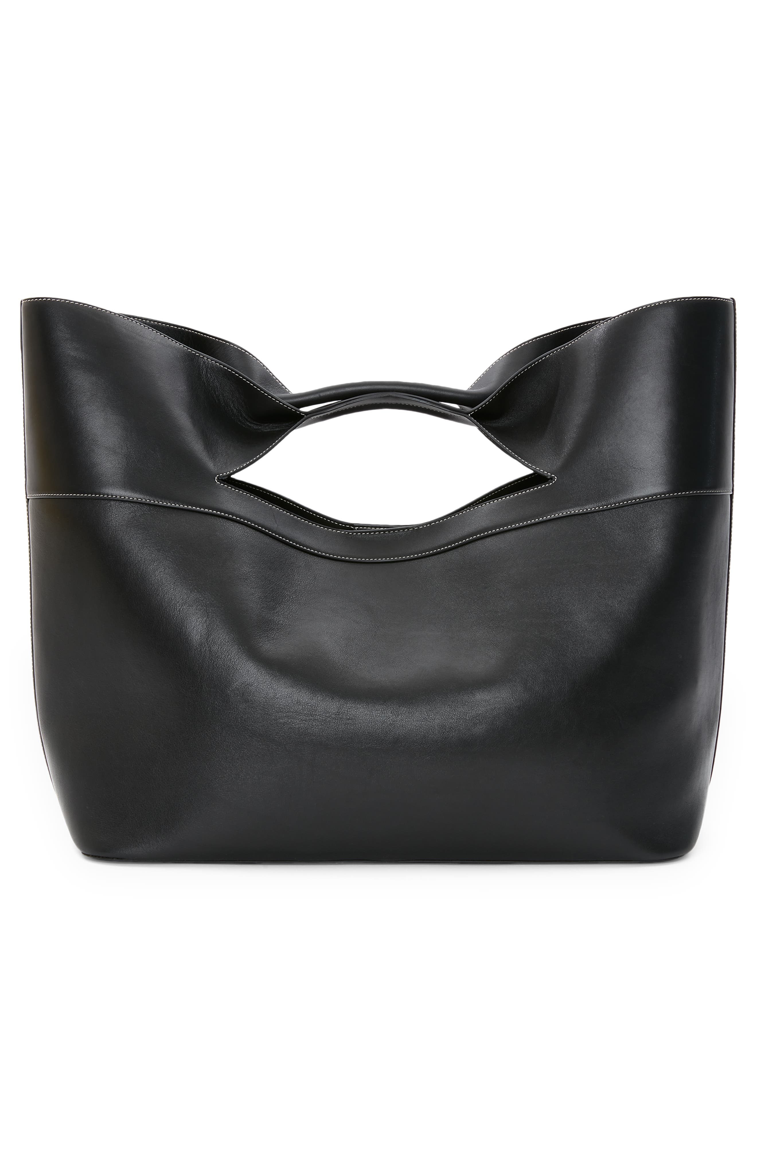 McQueen The Large Bow Leather Tote Bag, Alternate, color, 