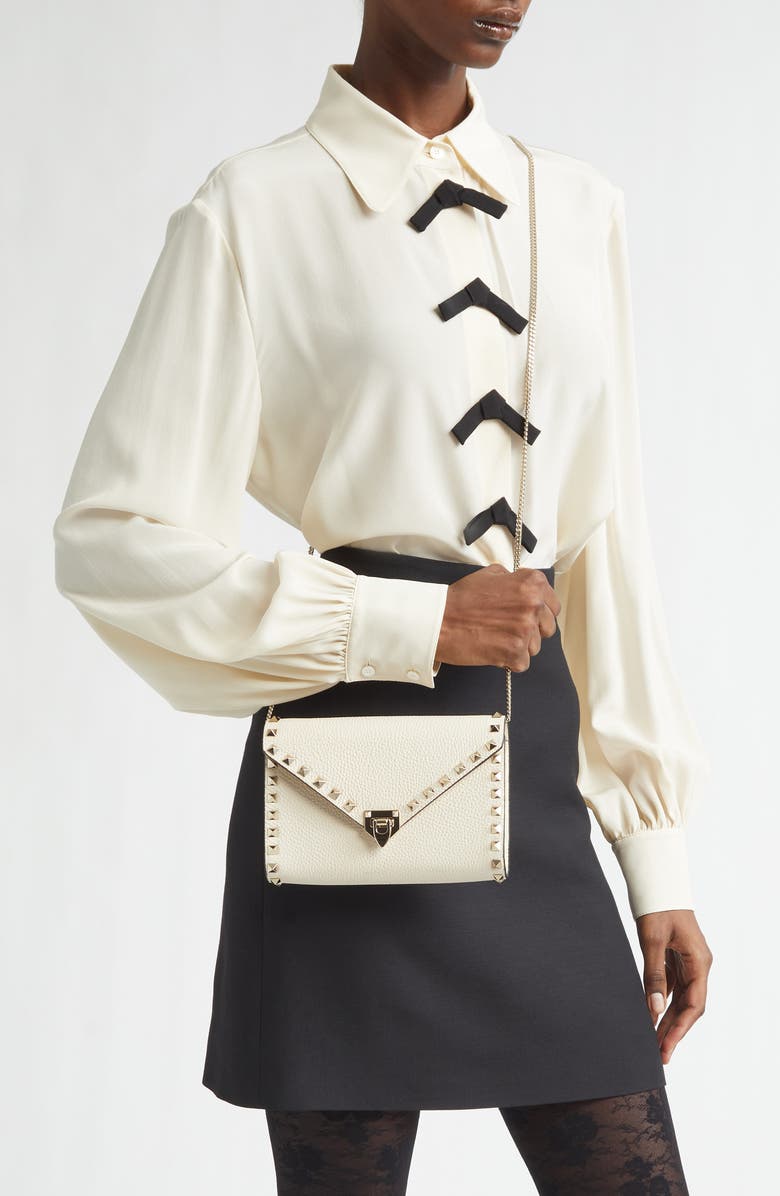 Valentino Garavani Mini Rockstud Leather Shoulder Bag, Alternate, color,