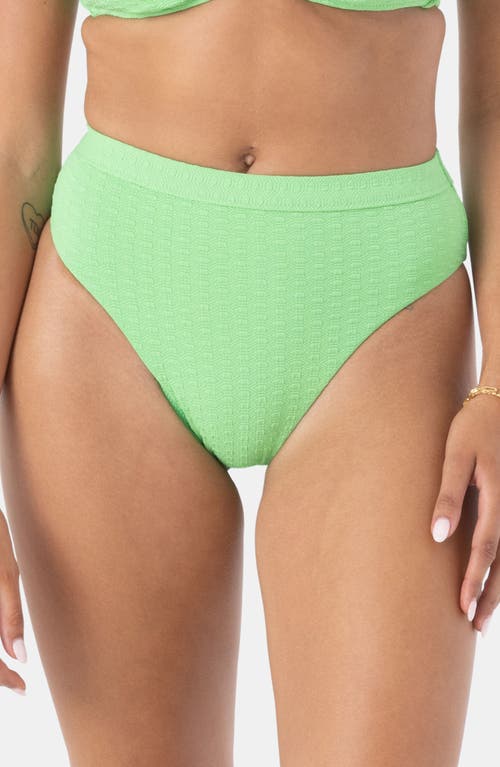 Roxy Haleiwa Banded High Waist Bikini Bottoms In Green