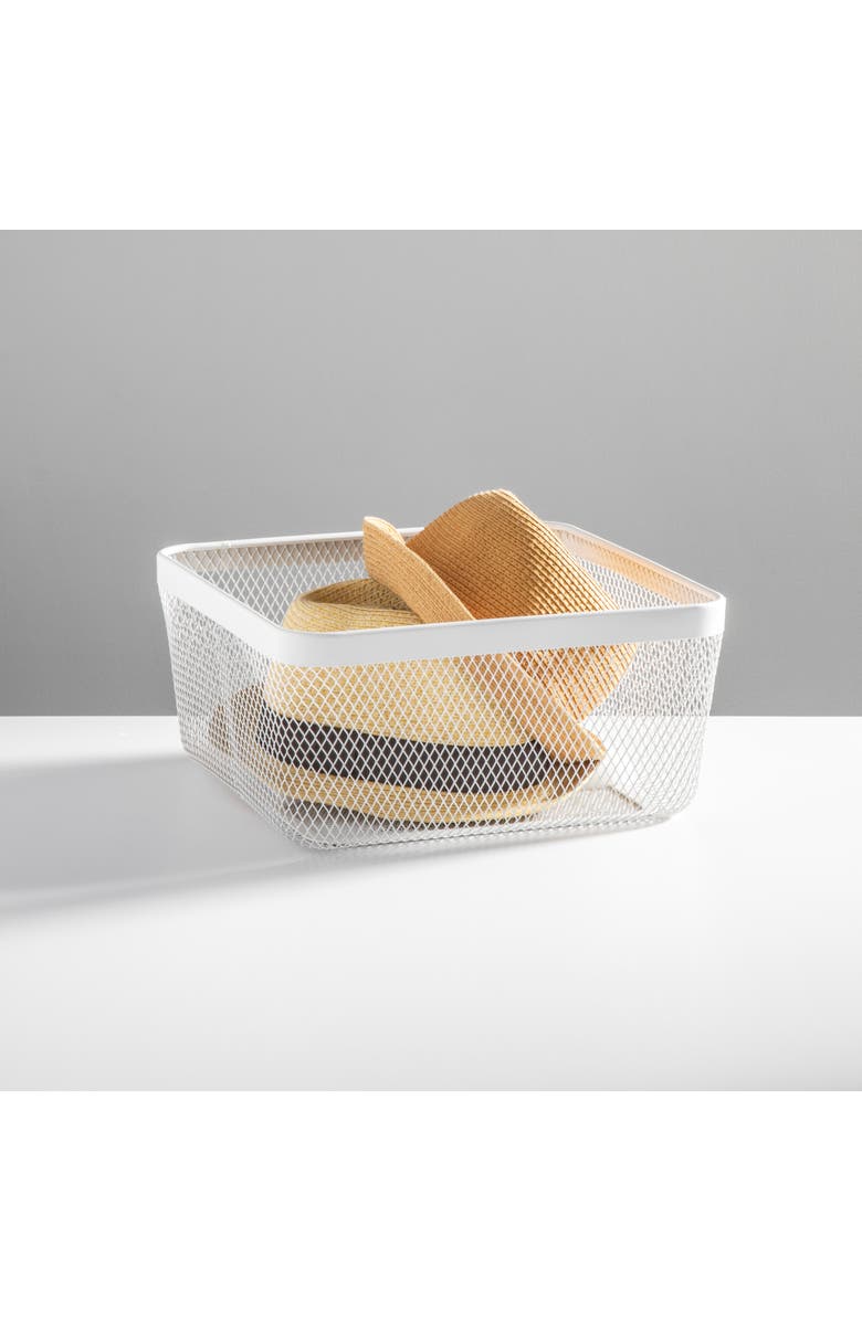 mDesign Metal Mesh Pantry Basket for Kitchen Storage - Set of 4 - White, Alternate, color, White