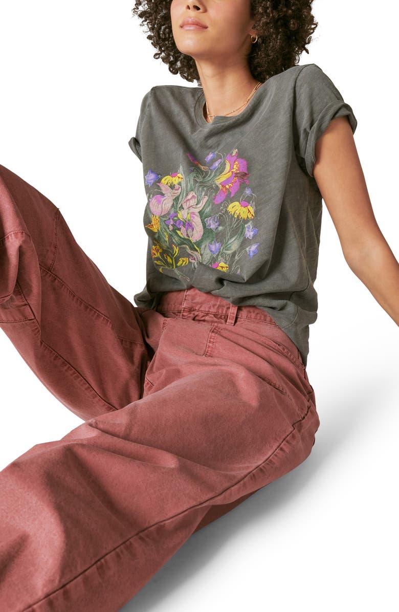 Lucky Brand Neon Floral Cotton Graphic T-Shirt, Alternate, color, 