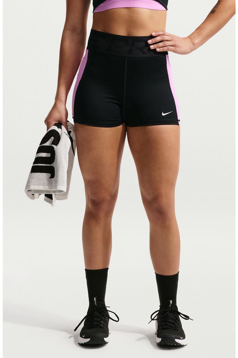 Pro Sculpt Dri-FIT Bike Shorts, Main, color, BLACK/ MAGENTA/ WHITE