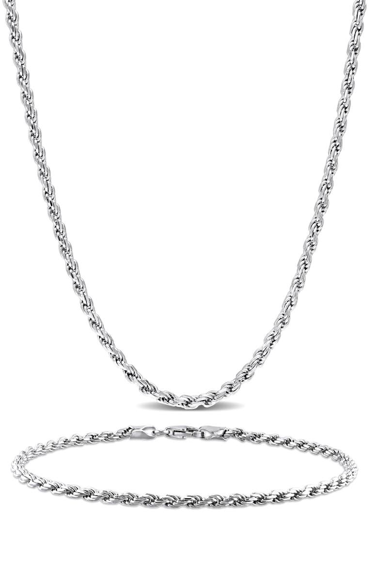 DELMAR Rope Chain Necklace & Bracelet Set, Main, color,