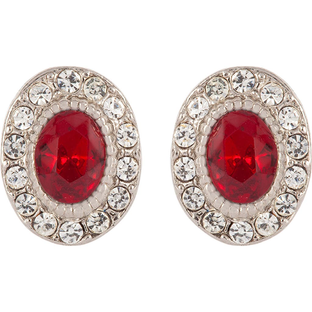 Susan Caplan 1990s Vintage Swarovski Red Crystal Earrings