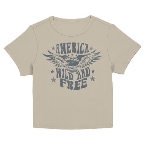 Junior's America Wild And Free Bald Eagle Short Sleeve Baby T-shirt