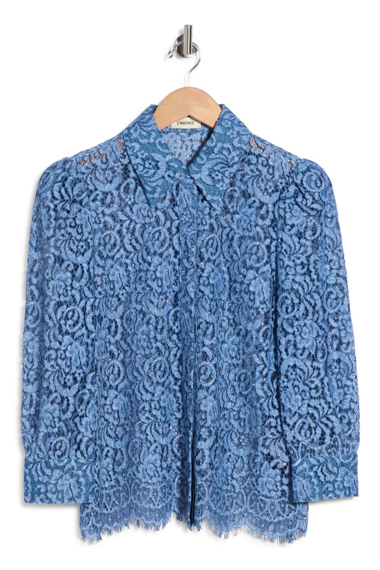 Andrea Lace Shirt, Alternate, color, INDIGO LACE