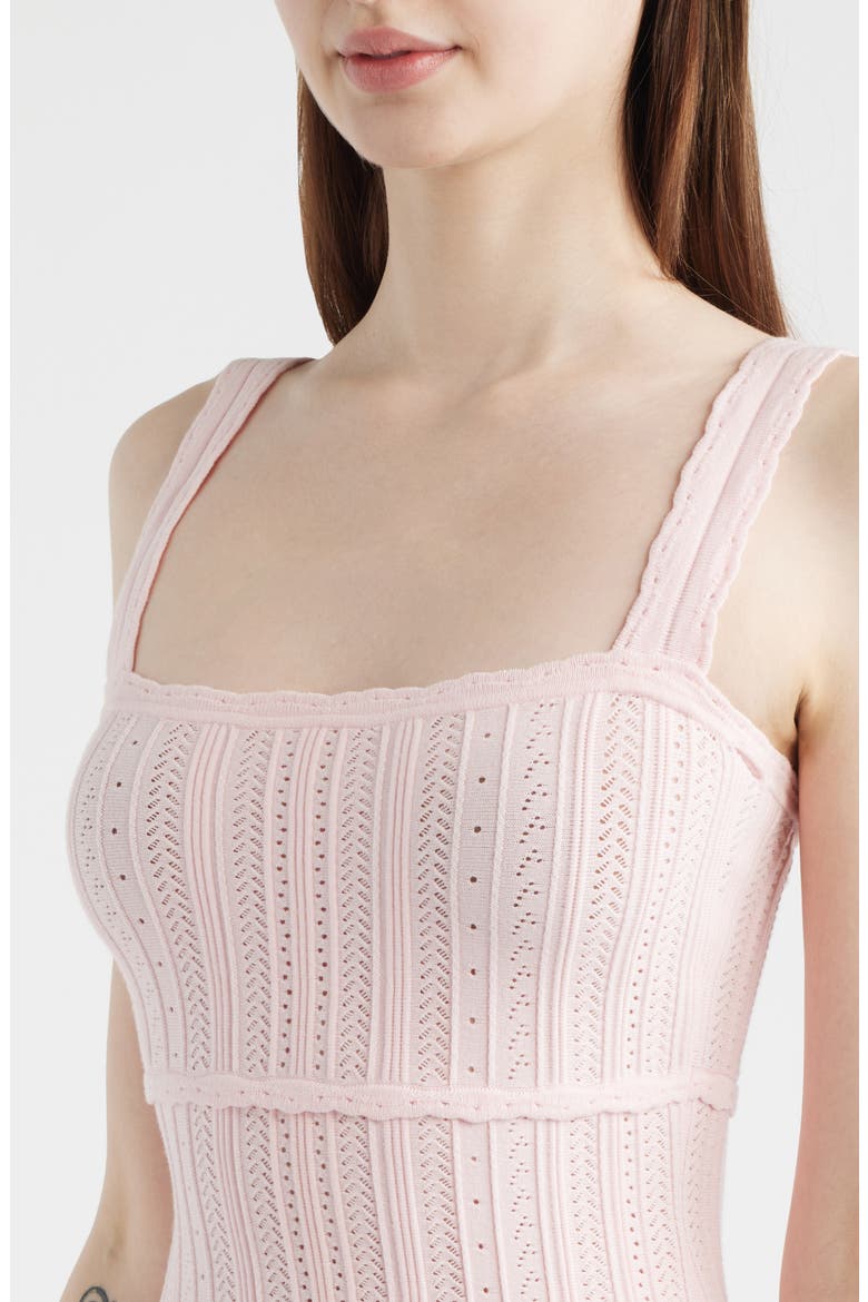 Tabatha Pointelle Minidress, Alternate, color, PEACH SORBET