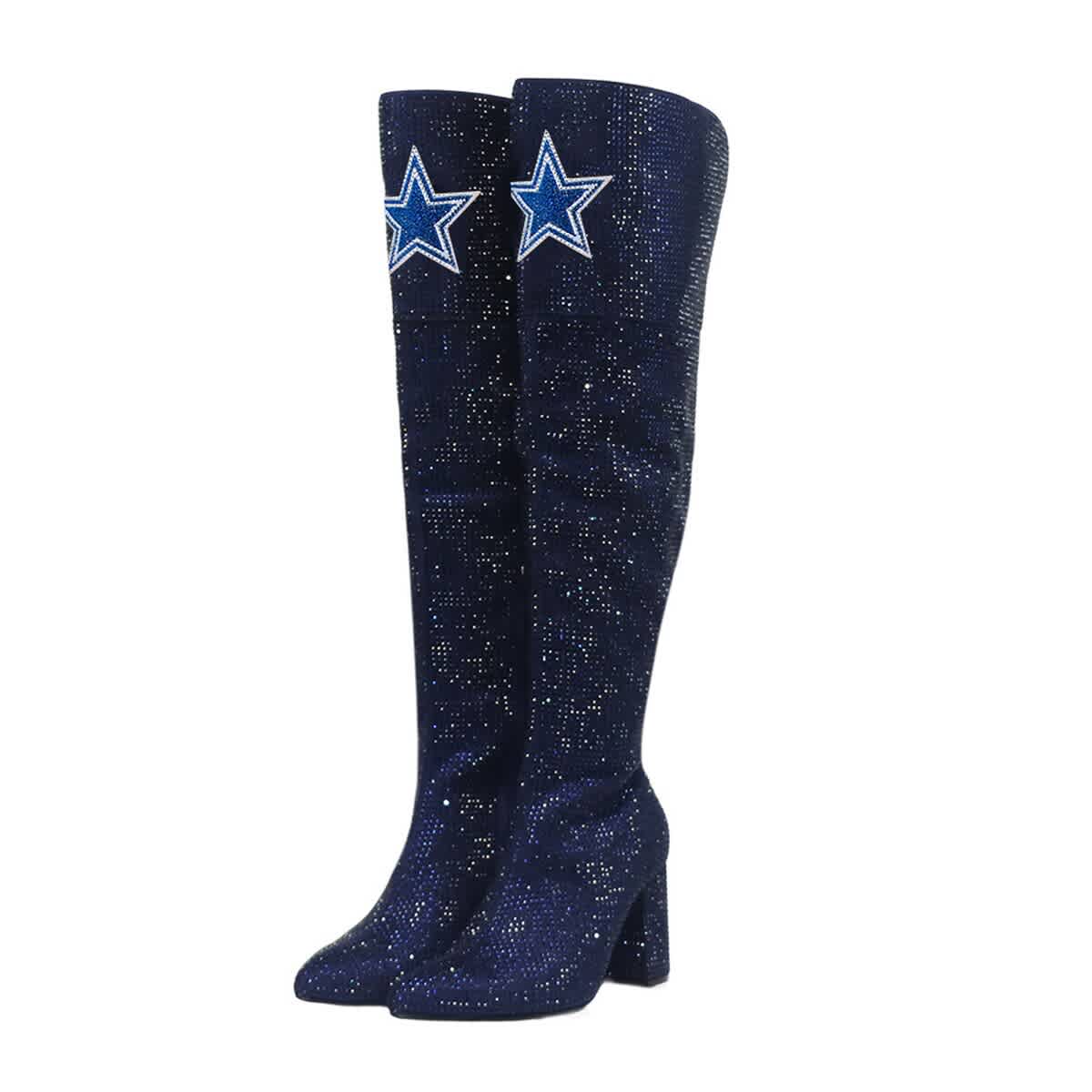 CUCE Women's Cuce  Navy Dallas Cowboys Team Color Crystal Over-The-Knee Boots, Main, color, Navy