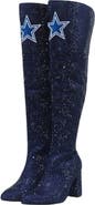 CUCE Women's Cuce Navy Dallas Cowboys Team Color Crystal Over-The-Knee Boots