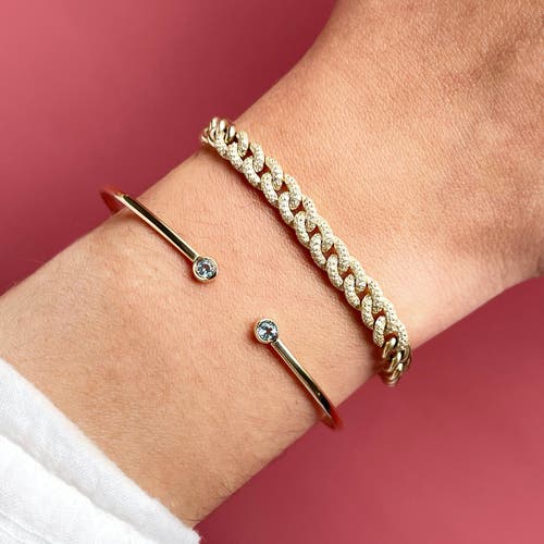The Lovery Fine Jewelry Blue Topaz Open Cuff Bangle In Blue