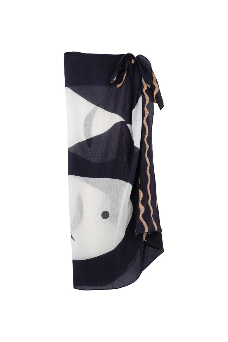 Catch Of The Day Sarong, Main, color, Black