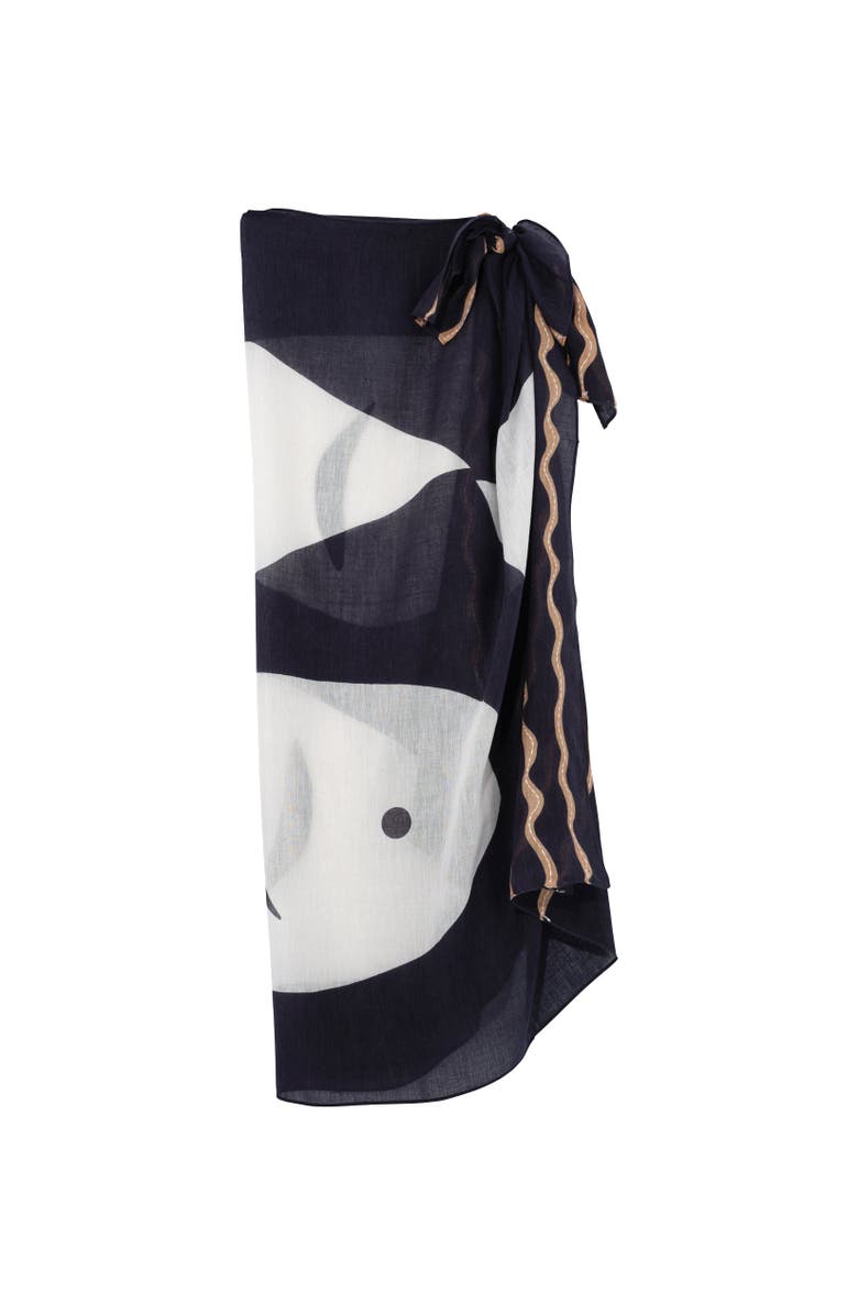 Echo Catch Of The Day Sarong, Main, color, Black