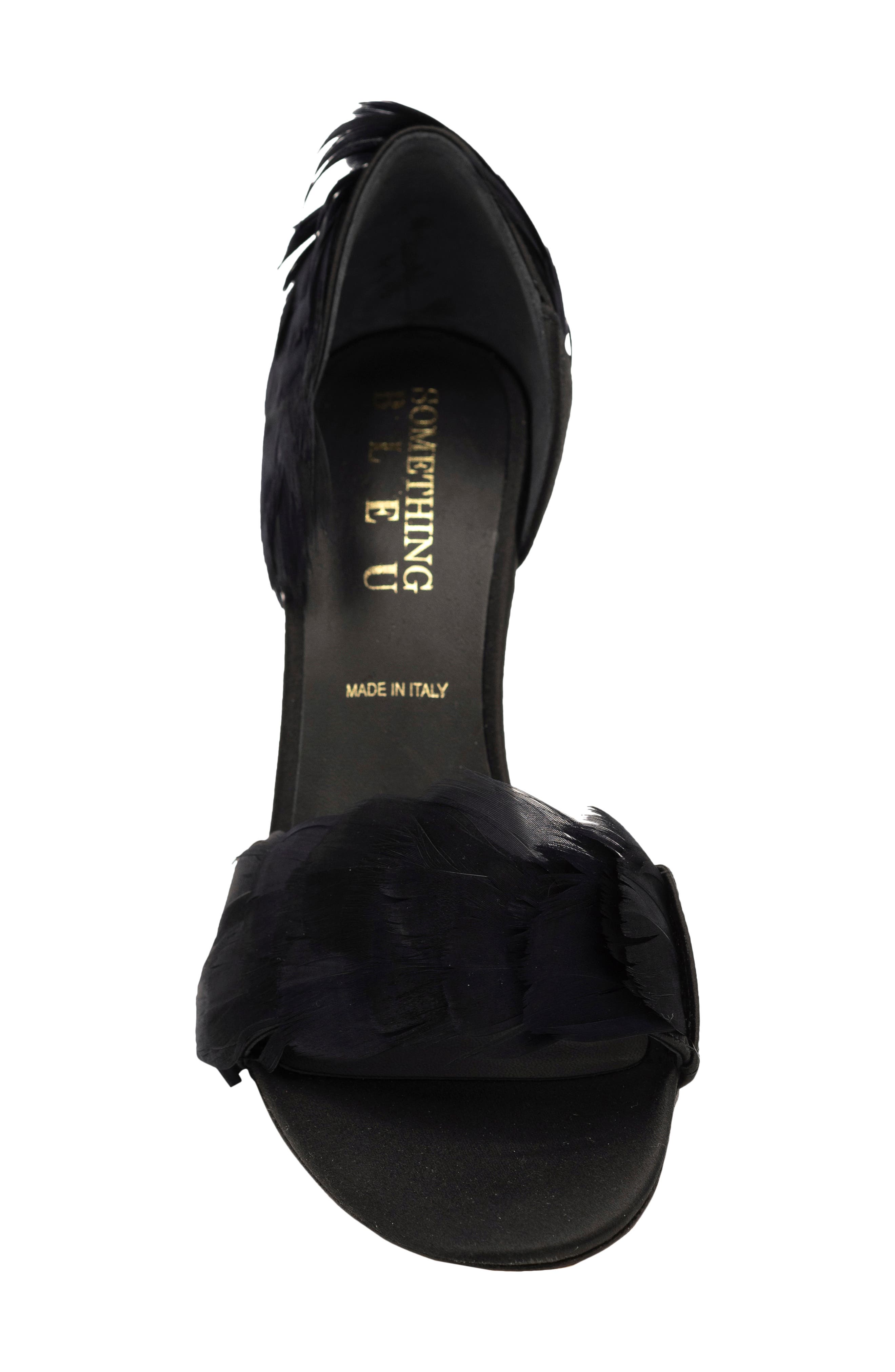 Sophia Feather Kitten Heel d'Orsay Pump, Alternate, color, BLACK