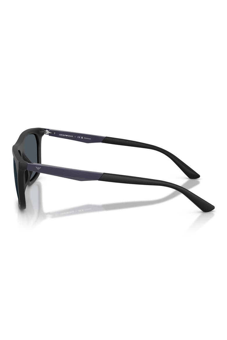 57mm Pillow Sunglasses, Alternate, color, MATTE BLACK / DARK GREY
