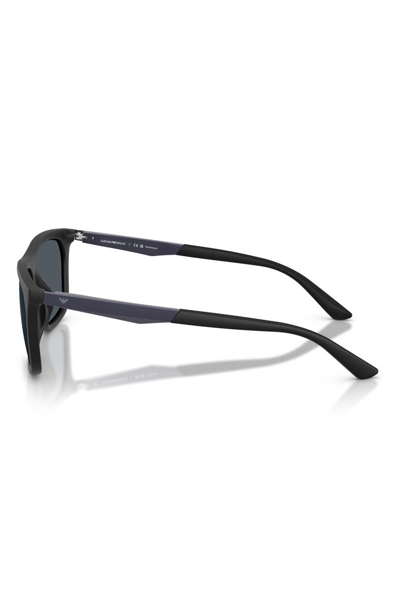 Emporio Armani 57mm Pillow Sunglasses, Alternate, color, Matte Black / Dark Grey