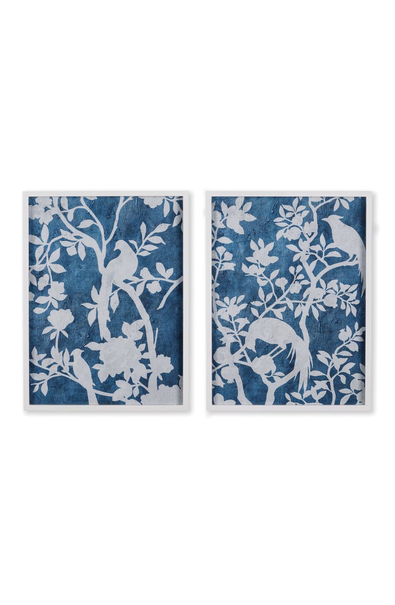 Napa Home & Garden Aviary Cyano Prints Set of 2, Main, color, Blue