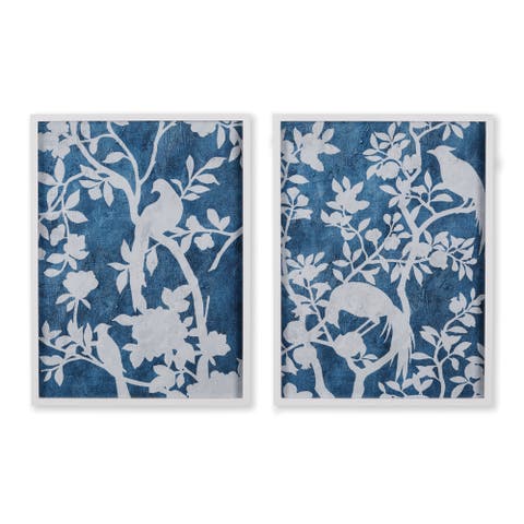 Aviary Cyano Prints Set of 2
