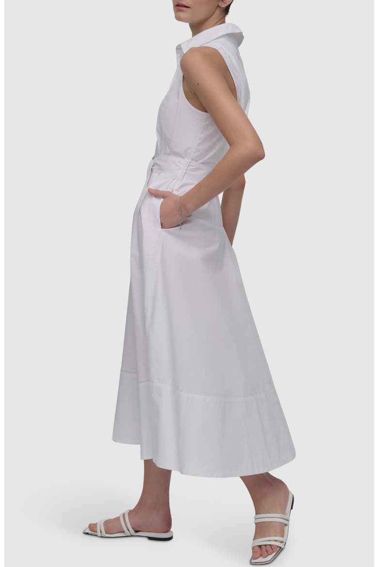 Belted Drop Waist Midi Dress, Alternate, color, WHITE