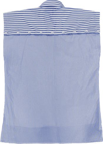 Echo Back Button Sleeveless Shirt