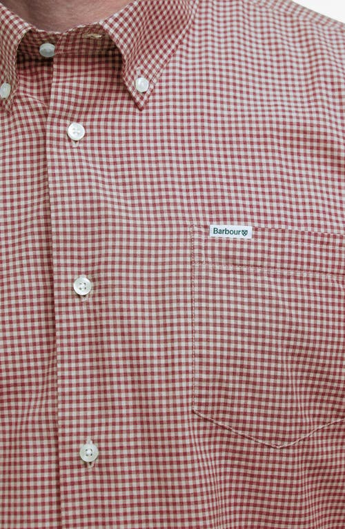 Barbour Finwell Tailored Fit Gingham Button-down Shirt In Rust