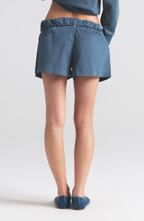 Skims Cotton Poplin Boxers In Blue