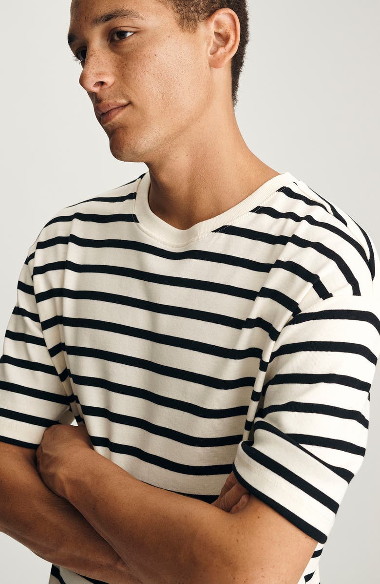 Mavi Jeans Stripe Cotton T-Shirt, Alternate, color, Black