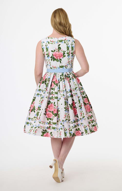 UNIQUE VINTAGE UNIQUE VINTAGE SLEEVELESS BELTED SWING DRESS