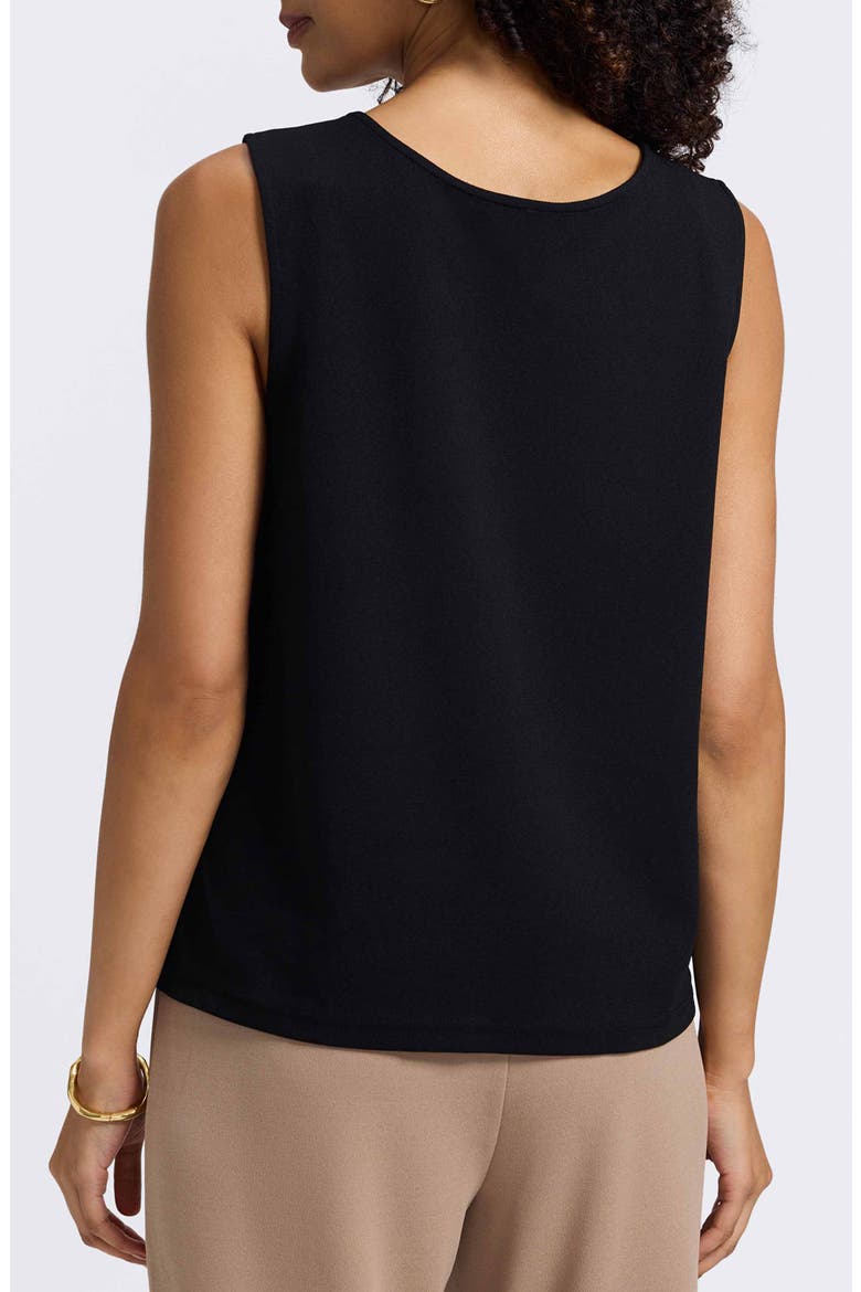 Callie Sleeveless Crepe Knit Top, Alternate, color, BLACK