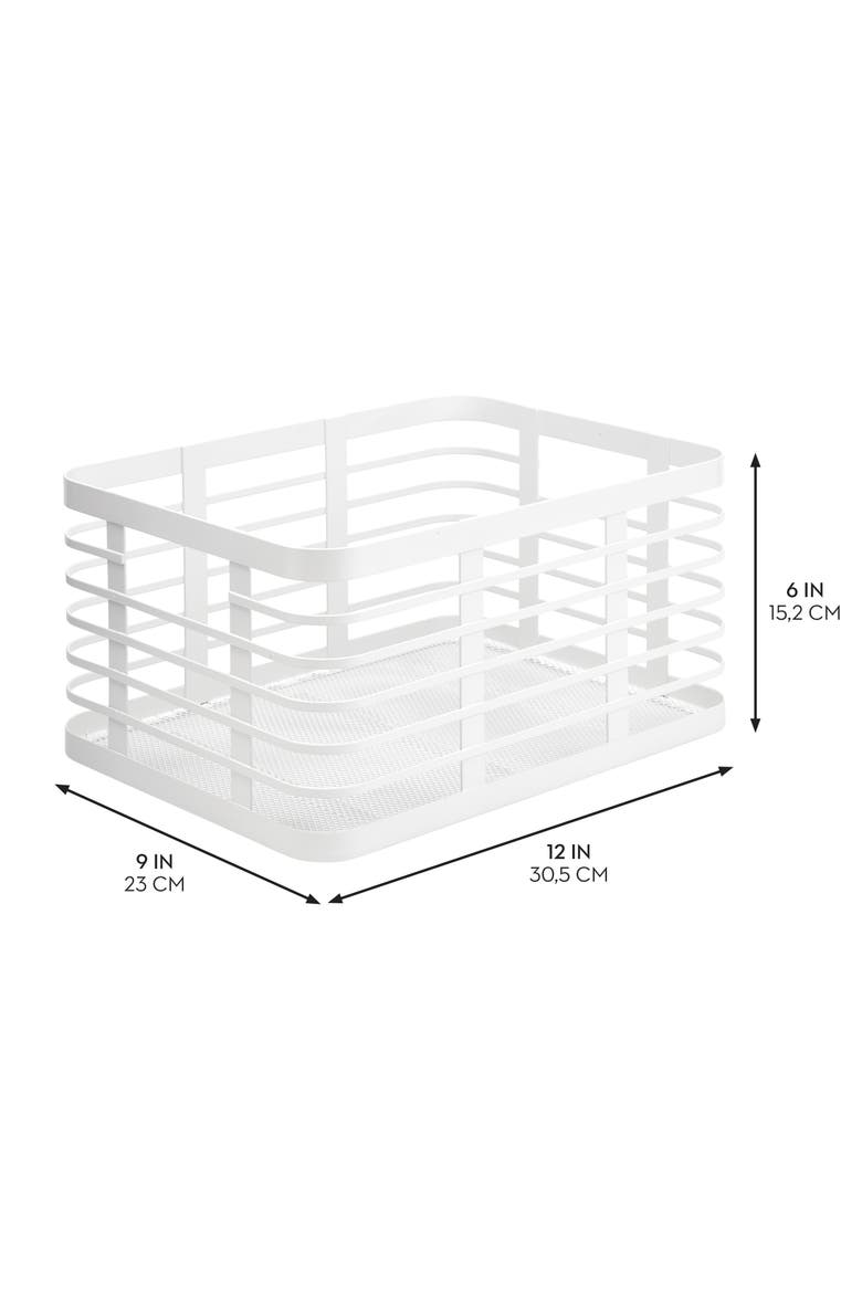Metal Pantry Basket with Handles - Set of 2 - Matte White, Alternate, color, Matte White