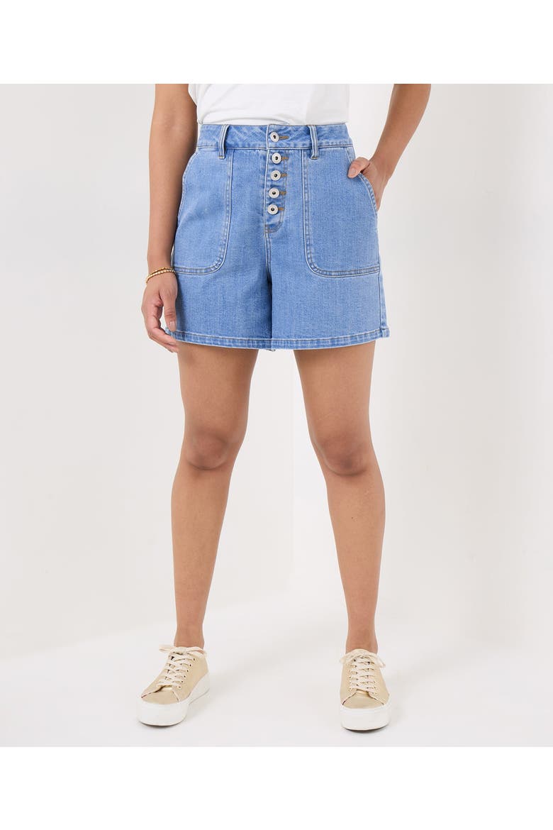 Mom Jean Shorts, Main, color, LIGHT BLUE