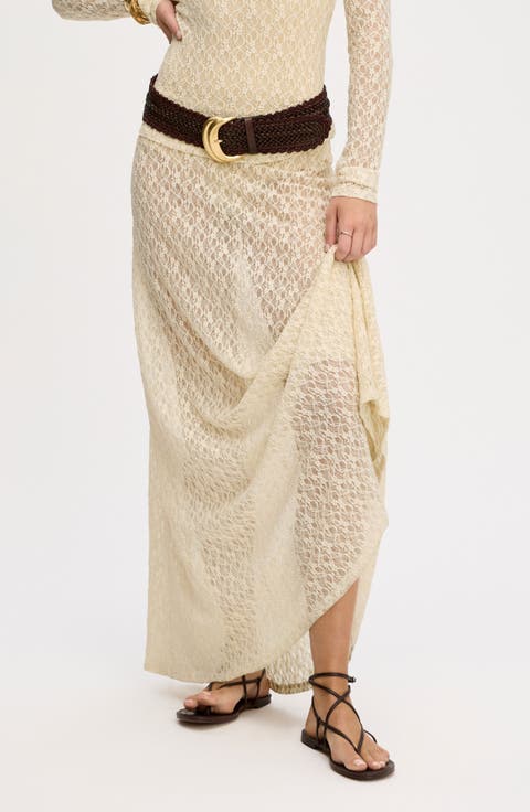 Lace Knit Maxi Skirt