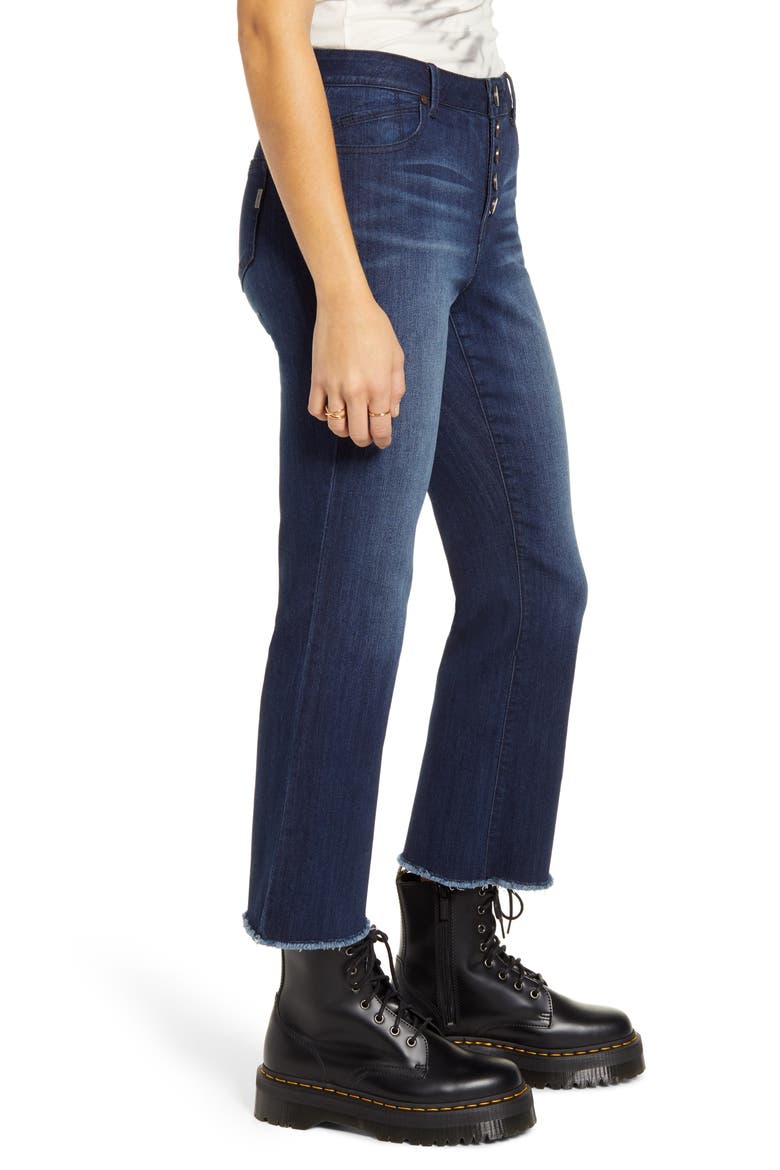 Button Front High Waist Crop Flare Jeans, Alternate, color, GAVIN