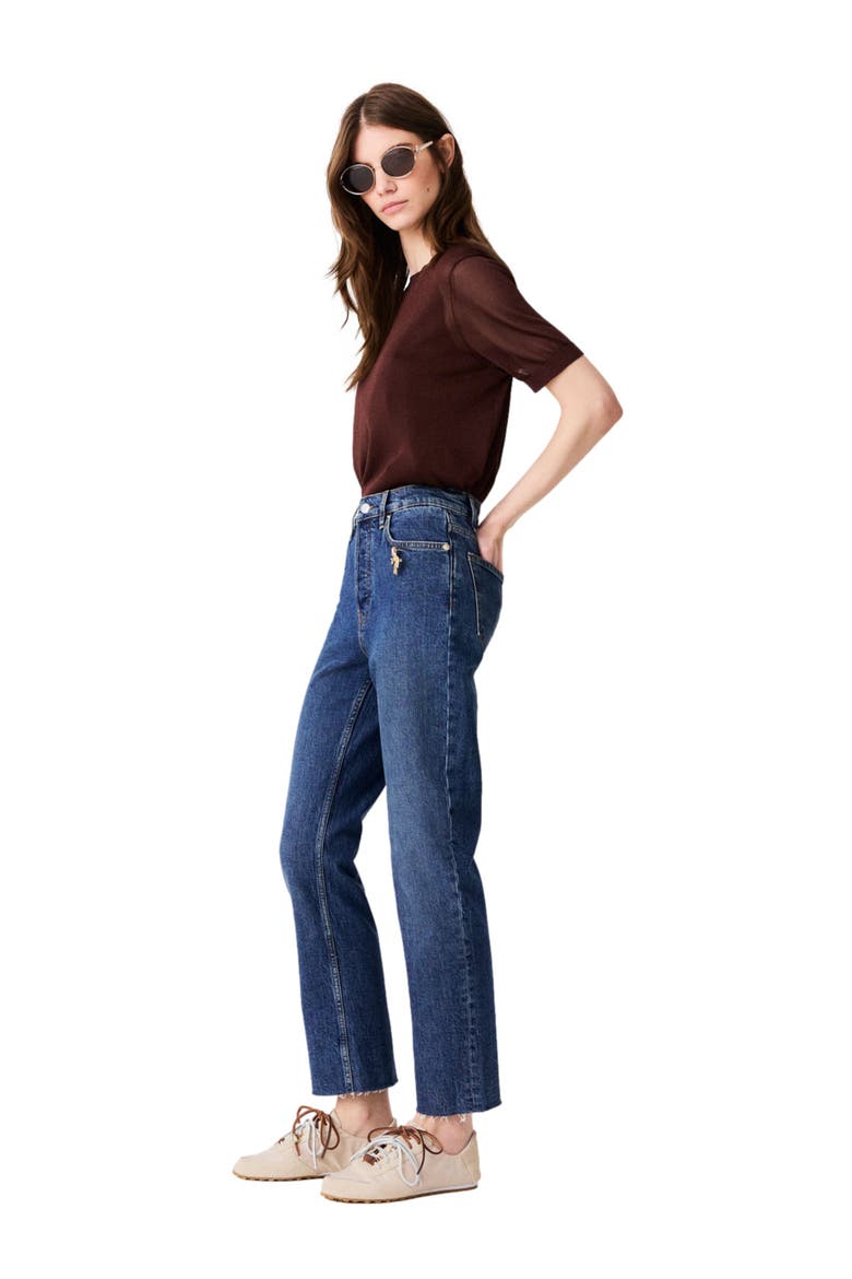 Skinny jeans with brooch, Alternate, color, Blue
