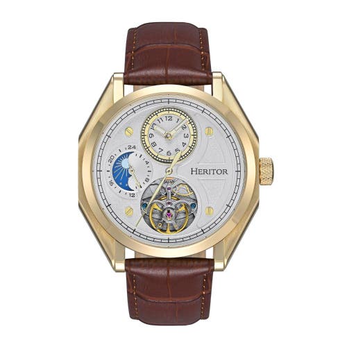 Heritor Automatic Antoni 24 Hour Mens Watch In Brown