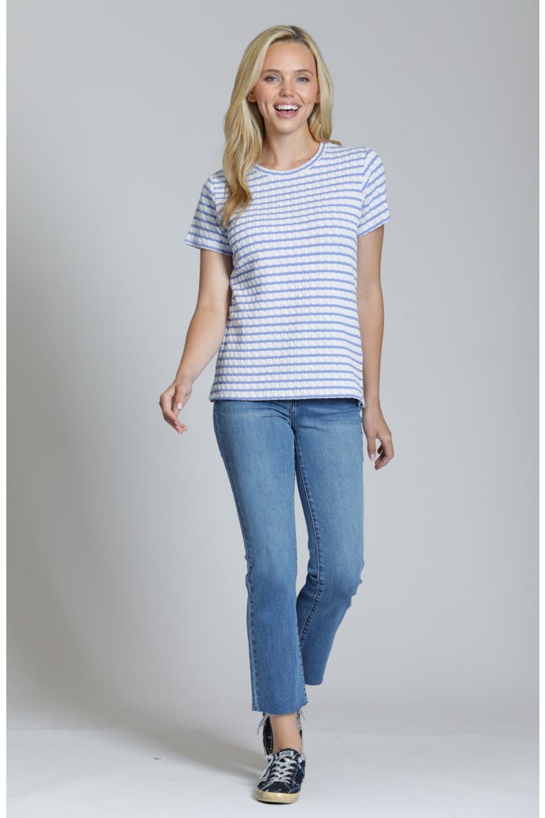 Stripe Textured Short Sleeve Top, Alternate, color, BLUEWHITE STRIPE