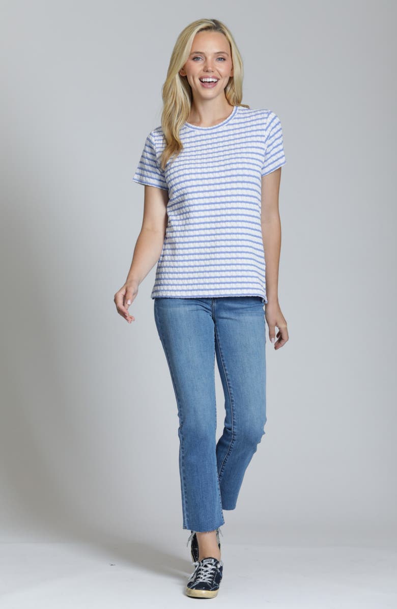 APNY Stripe Textured Short Sleeve Top, Alternate, color, 