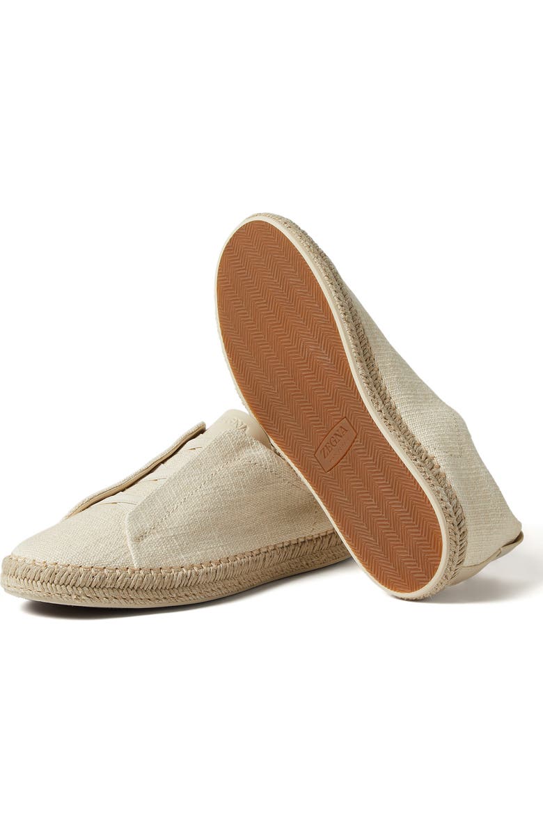 ZEGNA Linen & Leather Blend Triple Stitch<sup>™</sup> Espadrille, Alternate, color,