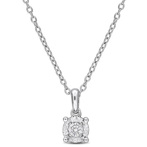 1/10 CTW Lab-Grown Diamond Solitaire Necklace